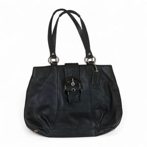Vintage Coach Black Leather Bag